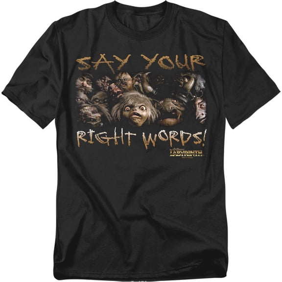 Labyrinth Say Your Right Words Mens Short Sleeve Shirt (Black, )