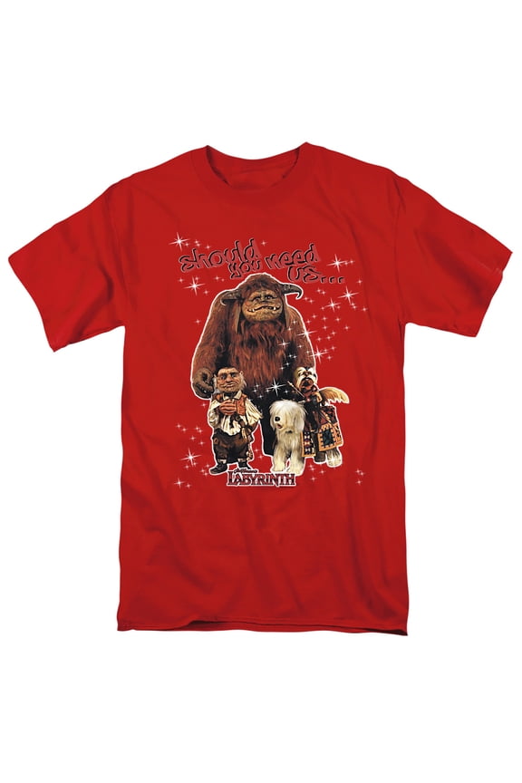 Labyrinth Should You Need Us Unisex Adult T Shirt, Red, Small