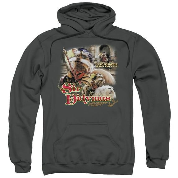 Labyrinth Sir Didymus Adult Pullover Hoodie Sweatshirt Charcoal