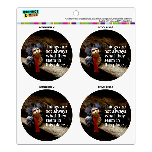 Labyrinth The Worm Quote Thing Are Not Always What They Seem In This Place Refrigerator Fridge Locker Vinyl Circle Magnet Set