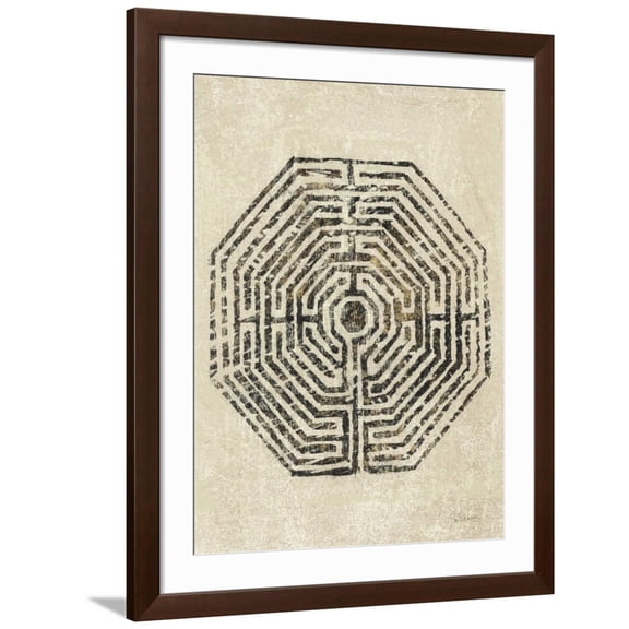 Art.com Labyrinth Vertical Art Print by Sue Schlabach, Brown Frame Wall Art, 32" x 40"