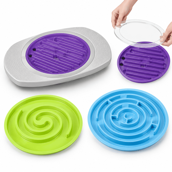Labyrinth Wobble Balance Board, Plastic, Gray with Colorful Maze, 20.87 Inch Length