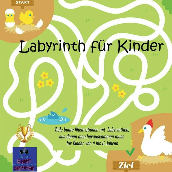 Labyrinth für Kinder: Viele bunte Illustrationen mit Labyrinthen, aus denen man herauskommen muss für Kinder von 4 bis 6, (Paperback)