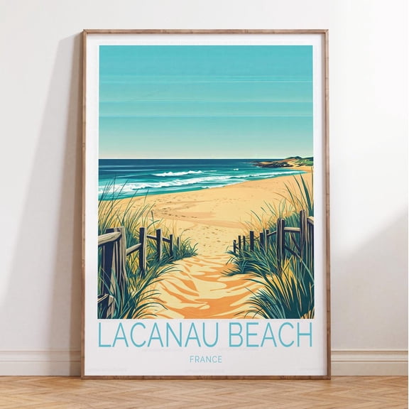 Lacanau Beach France Atlantic Coast Wall Art, Unframed Paper Print Size 8x12