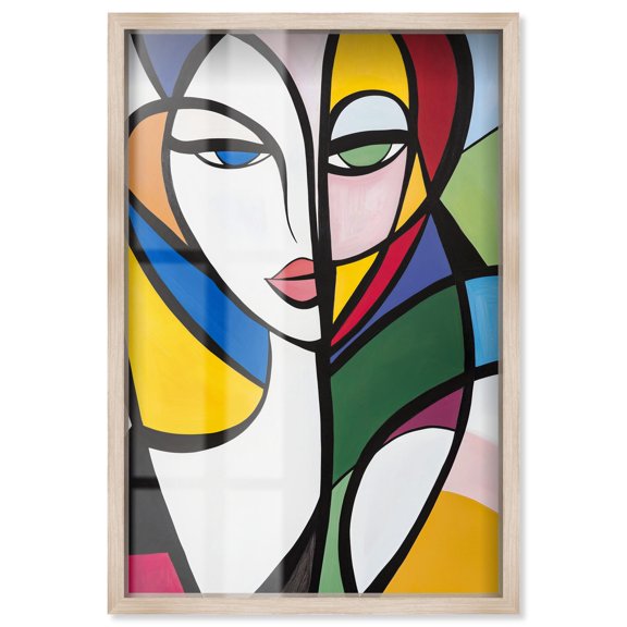 Lacara I Shadowbox Print Modern Art Decor by Art Remedy, Blonde Frame, 20 x 30