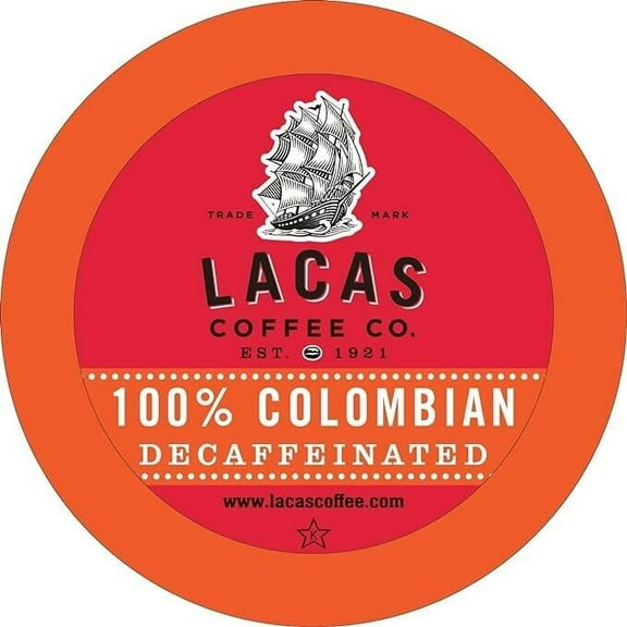 Lacas Coffee Single Cups, 24 Count (100% Colombian Decaf)