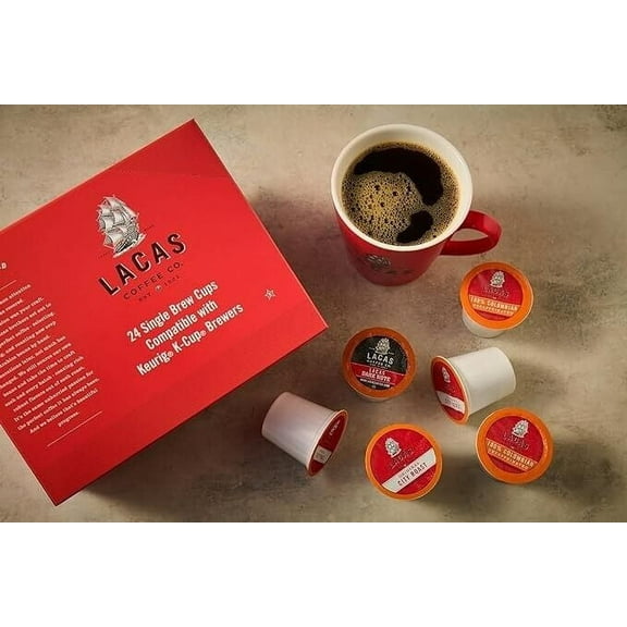 Lacas Coffee Single Cups, 24 Count (Dark Note)