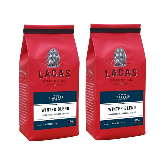 Lacas Winter Blend Medium Fine Ground Coffee, 12oz (2 bags)