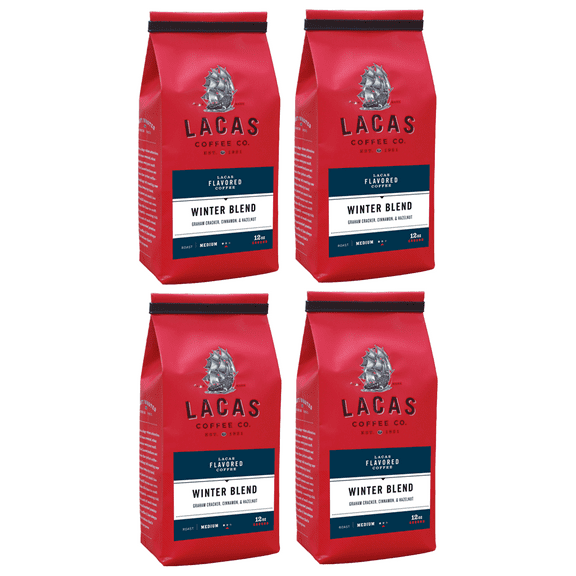 Lacas Winter Blend Medium Fine Ground Coffee, 12oz (4 bags)