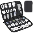 thumbnail image 1 of Lacdo Electronics Organizer Travel Case, Small Cord Organizer Bag, Tech Organizer as Travel Accessories for Men Women, Cable Essentials for Phone, Cables, USB Flash Drive, SD Card, Power Bank, Black, 1 of 4