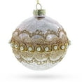 thumbnail image 1 of Lace-Adorned Pink Glass Egg Christmas Ornament, 1 of 3