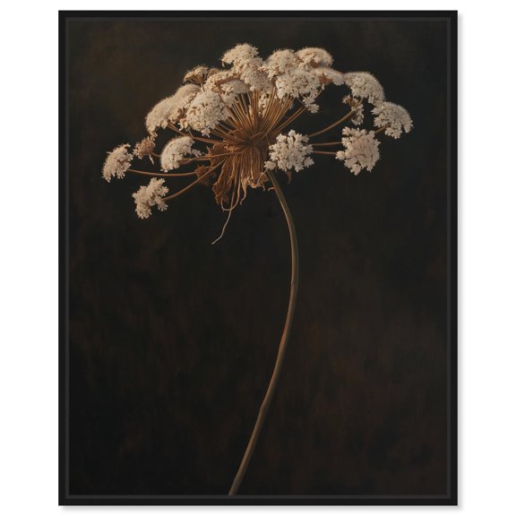 Lace Against the Void Canvas Gothic Botanicals by Art Remedy, Black Frame, 24" x 30"