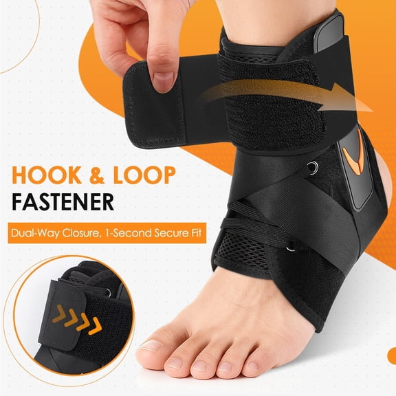 Lace Up Ankle Brace for Women and Men, Adjustable Ankle Support Brace with Side Stabilizing Pads, Breathable Compression Ankle Sleeve for Running, Basketball, Volleyball, Sports Protection, Black
