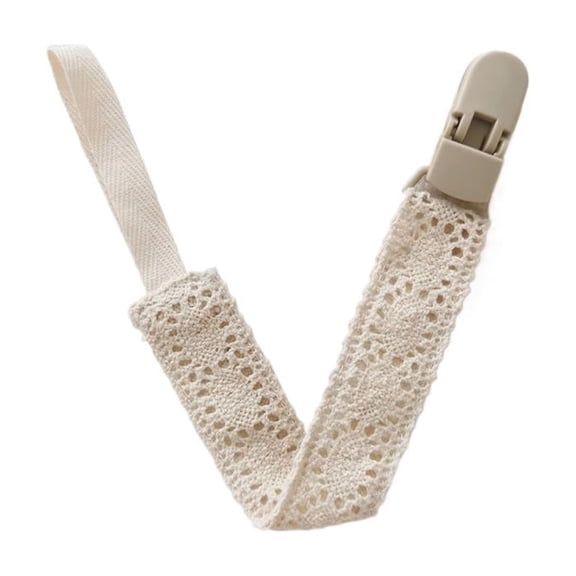 Lace Baby Pacifier Chain, Floral Dummy Clip for Infant, Adjustable Length