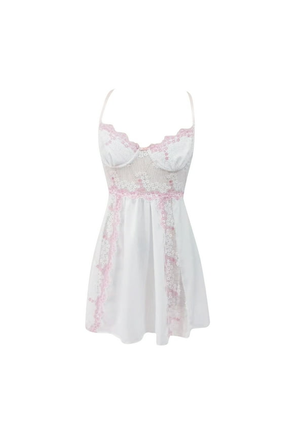 Lace Babydoll Lingerie Sexy Mini Chemise Mesh Wedding Nightie Bridal Nightdress