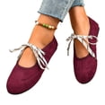 thumbnail image 1 of Lace Up Ballet Flats for Women Mary Jane Shoes | Round Toe, Faux Suede, Slip On, Low Heel, Soft Insole, Arch Support, All Day Comfort, Daily Walking, Casual Ballerina Shoes, 1 of 6