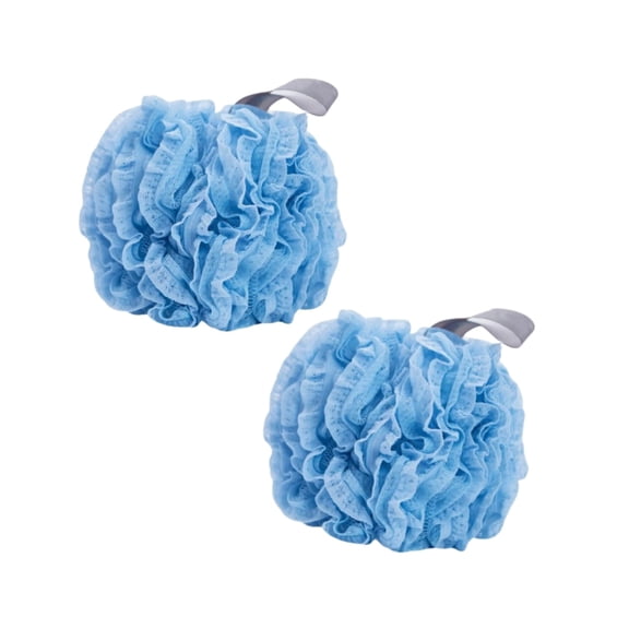 Lace Bath Sponge, Loofah Brushes, 60Gram Body Scrubber Loofa, 2Pcs, 5inch, Sky Blue