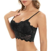 Lace Beauty Back Solid Strap Wrap Hollow Out Bra Underwear For Woman
