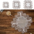 thumbnail image 1 of Lace Bedside Table Cover, Decorative Nightstand Topper with Elegant Floral Pattern, Soft Polyester Dustproof Cloth for End Table, Bedroom Home Decor, Machine Washable, 1 of 7