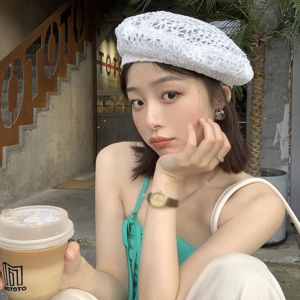 Elegant Lace Beret, Summer Hollow Crochet Lightweight Beret, Sweet