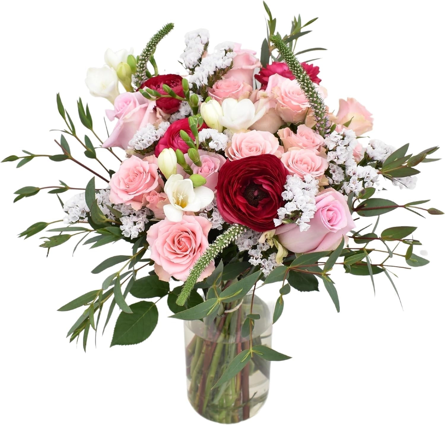 Lace Blooms by Arabella Bouquets with Free Glass Vase