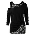 thumbnail image 1 of Lace Blouses for Women Elegant,Ladies Personalised T Shirt Y2K Gothic One Shoulder Long Sleeved Tops Casual Loose Summer Spring Shirt Lace Floral Going Out Tee Tunic Halloween Tops, 1 of 5