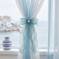 thumbnail image 1 of Lace Bow Curtain Tiebacks, Silky Ribbon Bowknot Curtain Holdbacks for Sheer Curtains, Decorative Curtain Accessories for Bedroom Living Room Wedding Decor (2 Pack, Sky Blue), 1 of 7