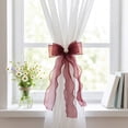 thumbnail image 1 of Lace Bow Curtain Tiebacks, Silky Ribbon Bowknot Curtain Holdbacks for Sheer Curtains, Decorative Curtain Accessories for Bedroom Living Room Wedding Decor (2 Pack, Deep Purple), 1 of 7