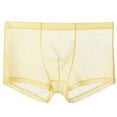 thumbnail image 1 of Lace Boyshorts Panties for Women Mens Sheer Underwear Lightweight Breathable Thin Boxer Briefs Breathable Mesh Underpants Yellow L, 1 of 2