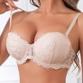 thumbnail image 1 of Lace Bra Half Cup Push Up UnderwearThin Cotton Women Bras Beige M, 1 of 7