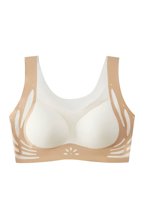 Lace Bra Plus Size Full Coverage Supportive Liquid Seamless Soft Support Bra Without Steel Ring Fixed Cup Thin Gathering And Lifting Sports Back Bra