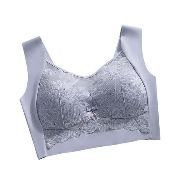 Lace Bra Women Padded Bra Feature V-Neck Bralette Bra Style W-373 Blue M
