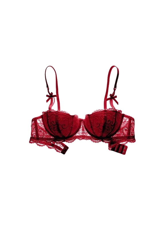 Lace Bra Women's Lingerie Underwire Cup Push Up Brassiere Hot Bra Underwear Bare Expose Breast Underwire Brassiere