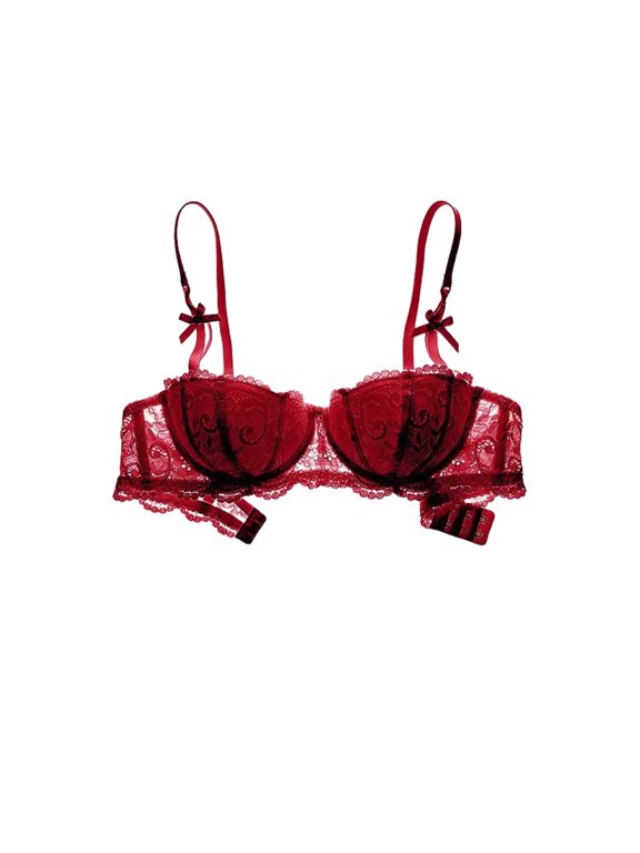 Lace Bra Women's Lingerie Underwire Cup Push Up Brassiere Hot Bra Underwear Bare Expose Breast Underwire Brassiere