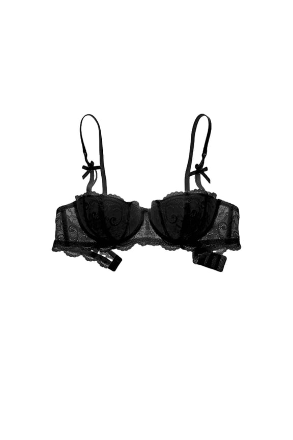 Lace Bra Women's Lingerie Underwire Cup Push Up Brassiere Hot Bra Underwear Bare Expose Breast Underwire Brassiere