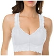 thumbnail image 1 of Lace Bra for Women,Bra Women Plus Size Lace Back Wrap V Neck Push Up for Supportive Fit,Sports Bras for Women,Z01 White,L, 1 of 5