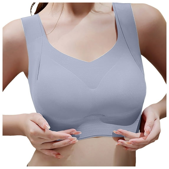 Lace Bra for Women,Comfortable Bra Transparent Shoulder Strap Cordless Backless Spongeless Convertible Straps,Bras for Women,Z02 Light Blue,XL