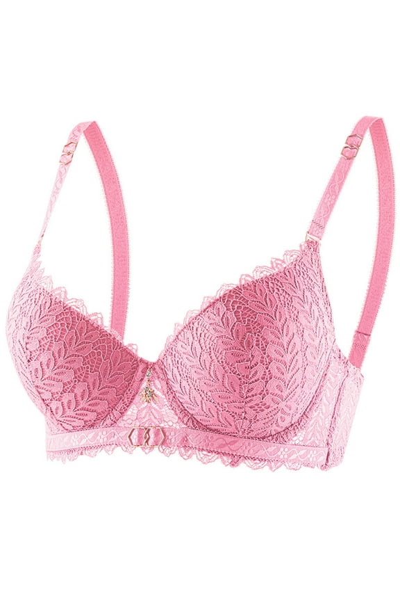 Lace Bra for Women Push Up Underwire Bra Lightly Lined Sexy Padded Bralette Adjustable Straps Everyday Lingerie