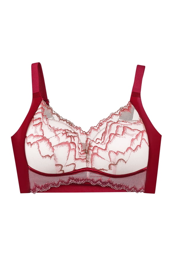 Lace Bra for Women Wireless Sheer Mesh Bralette Soft Comfy Adjustable Sexy Lingerie See Through Triangle Bra