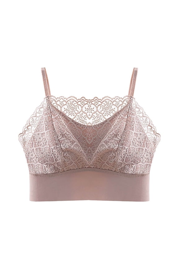 Lace Bralette Women Lace Cami Crop Tops Tank Top Lace Half Camisole Bra Adjustable Spaghetti Strap Crop Top Sleeveless Backless Slim Fit Camisole Built in Bra Ladies