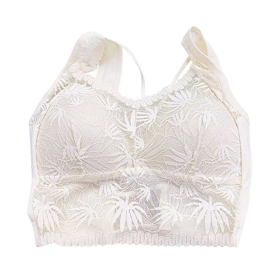 Lace Bralette for Women V Neck Tank Top Racerback Wide Strap Sexy Crop Tops Full Coverage Lace Bras