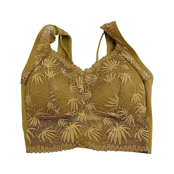 Lace Bralette for Women V Neck Tank Top Racerback Wide Strap Sexy Crop Tops Full Coverage Lace Bras