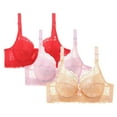thumbnail image 1 of Lace Bralette for Women Wireless Bra Full Coverage Plus Size No Underwire Soft Support Bra 3 Pack, 1 of 2