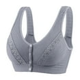 thumbnail image 1 of Lace Bralettes New Daily Bras for Older Women Front Closure Comfortable Bra for Seniors Comfort Bras for Elderly No Wire Cotton Bras Women's Bra Woman Bras Gray, 1 of 3