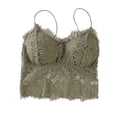 thumbnail image 1 of Lace Bralettes for Women Plus Size Fashion Lace Backless Solid Strap Wrap Hollow Out Bra Underwear V-Neck Lightly Lined Bra Feature Hook and Eye Closure Padded Bra Style Y-120 , Green One Size, 1 of 7