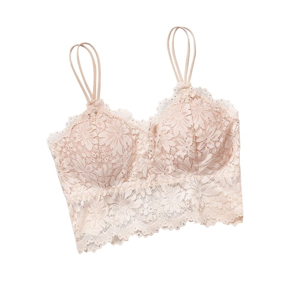 Lace Bralettes for Women Padded Bralette Camisole Racerback Crop Top Floral Lace Bralettes V Neck