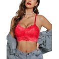 thumbnail image 1 of Lace Bralettes for Women Padded Bralette Camisole Racerback Crop Top Floral Lace Bralettes V Neck, 1 of 5