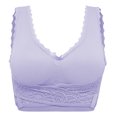 thumbnail image 1 of Lace Bralettes for Women Padded Sports Bra Seamless Women’s Tank Tops Wirefree Comfort Yoga Bras, Purple, S, 1 of 8