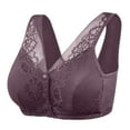 thumbnail image 1 of Lace Bralettes for Women Plus Size No Underwire Bra Feature V-Neck Full-Figure Bra Style W-933 Front Closure Closure Plus Size Nursing Bra Purple 3XL, 1 of 3