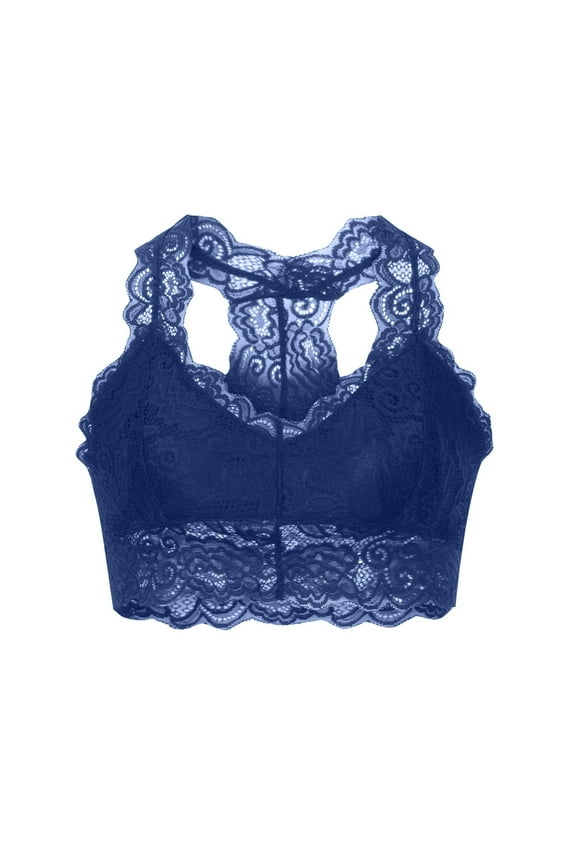 Lace Bralettes for Women Wireless Soft Cup Bras Racerback Crop Tops Basic Everyday Lingerie